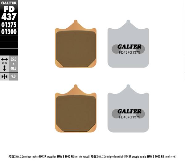 Galfer - Galfer HH Sintered Ceramic Compound - FD437G1375