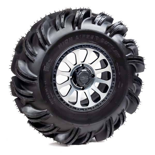 High Lifter - Pre-Mounted - 31-11-14 Outlaw Tire with Pitch SBL-12S 14x7 4/137 5+2 Silver and Gun Metal Gray Wheel 8012211OUTLAW31X11X1 - A20-243
