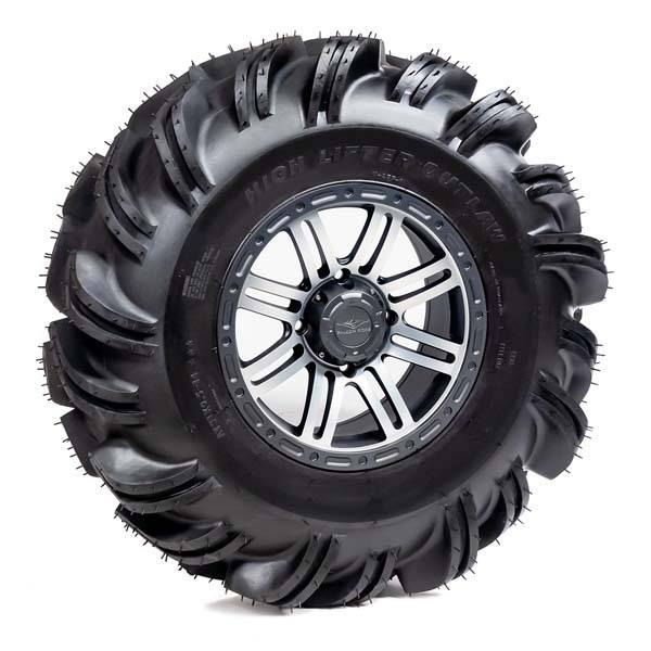 High Lifter - Pre-Mounted - 31-11-14 Outlaw Tire with Glide SBL-8S 14x7 4/137 5+2 Silver and Gun Metal Gray Wheel 8012211OUTLAW31X11X1 - A20-255