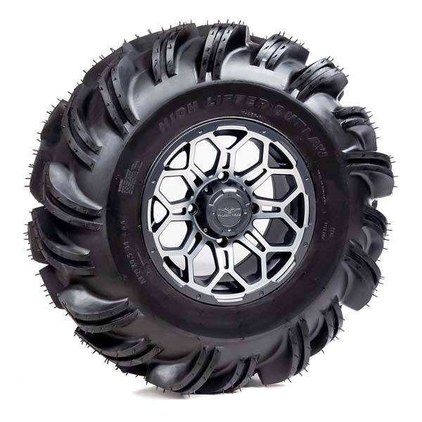 High Lifter - Pre-Mounted - 31-9.5-14 Outlaw Tire with Soar HC-8S 14x7 4/156 5+2 Silver and Gun Metal Gray Wheel 8012212OUTLAW31X95X1 - A20-270