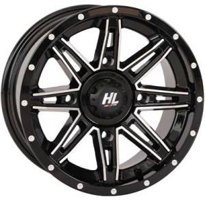 Tires and Wheels - High Lifter - 14x7 4/137 4+3 (+10mm) High Lifter HL22 Wheel - Gloss Blk-Mach