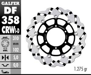 Galfer 310mm Superbike Wave® Rotor - Right Side Directional - DF358CRWD