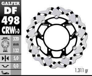 Galfer 320mm Superbike Wave® Rotor - Right Side Directional - DF498CRWD