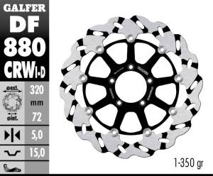 Galfer 320mm Superbike Wave® Rotor - Right Side Directional - DF880CRWD