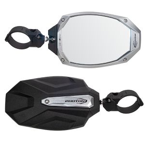 Seizmik Photon Side View Mirror with Cast Aluminum Body & Bezel - 2 or 1.875 Inch Round Tube (Pair) PHOTONSIDEVIEWMIRROR - 56-18108